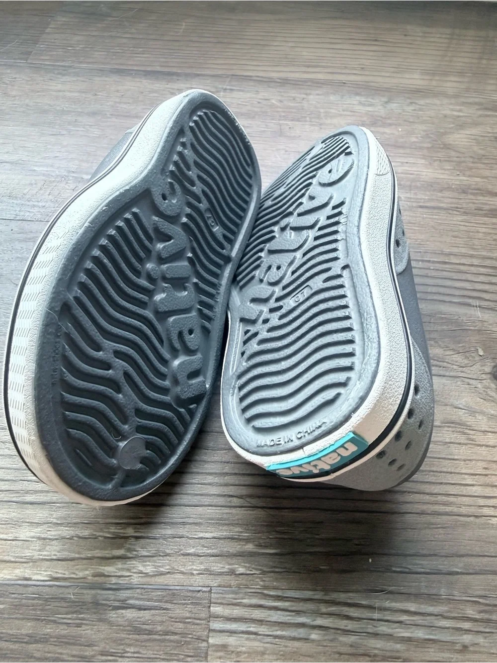 Native Kids Light Gray Perforated Slip-On Water Shoes